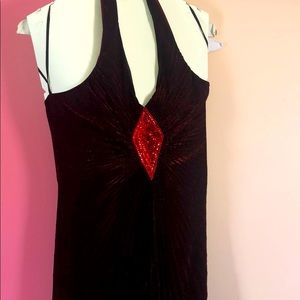 Elegant Metallic burgundy dress